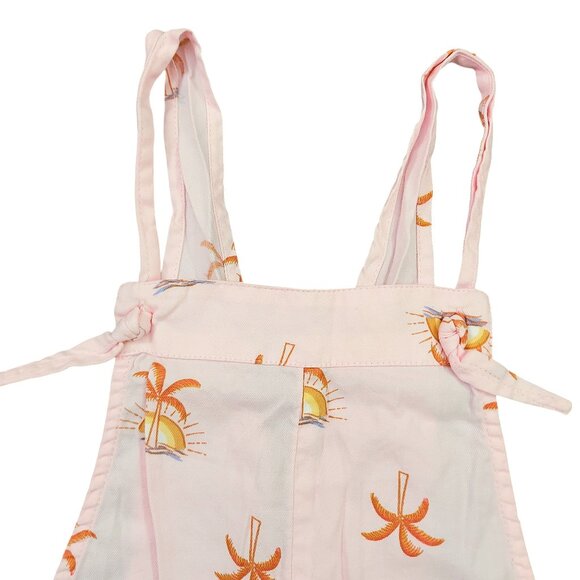 Billabong Romper Overalls Girls Small Soft Pink Palm Print Summer Outdoor Beach - Picture 3 of 12